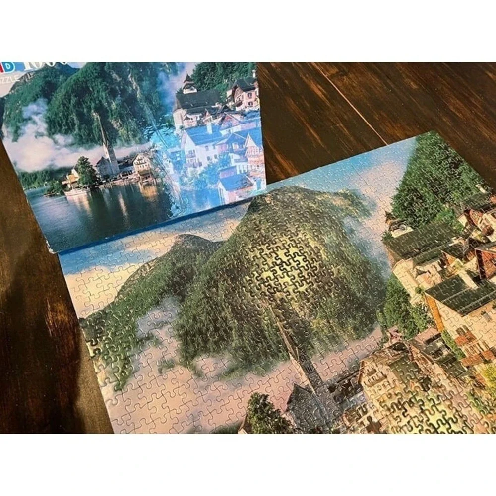 Big‎ Ben 1000 pc jigsaw puzzle Halstatt Austria MISSING ONE PIECE Dated 1997 USA